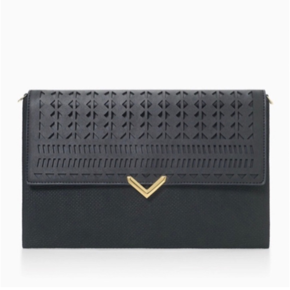 Stella & Dot Black City Slim Clutch